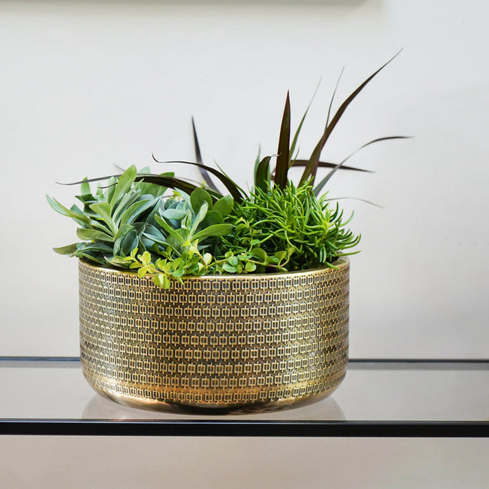Buy Ivyline Gold Solis Embossed Planter online UK