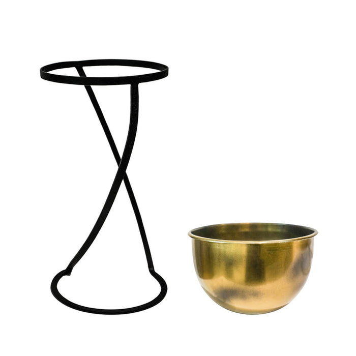 Buy Ivyline Indoor Kensington Brass Round Planter on Stand online UK