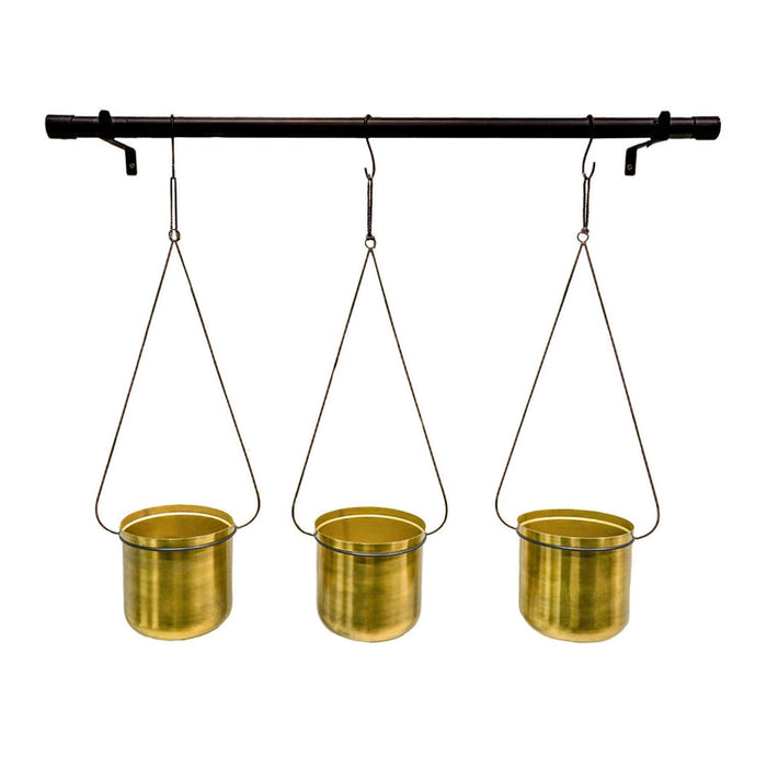 Buy Ivyline Linear Hanging Planters Black and Gold online UK