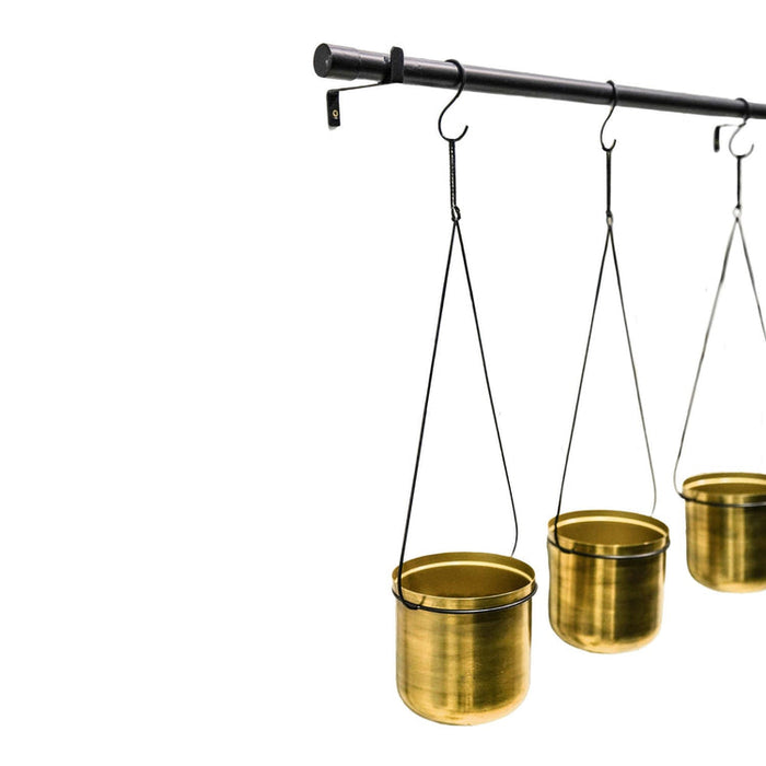 Buy Ivyline Linear Hanging Planters Black and Gold online UK