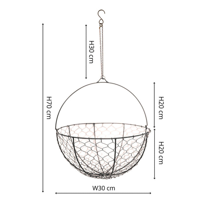 Buy Ivyline Outdoor Hanging Wired Netted Basket online UK