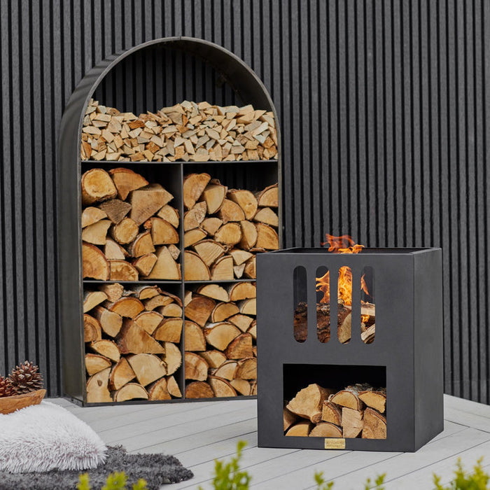 Buy Ivyline Outdoor Libra Contemporary Fire Pit in Matt Black online UK