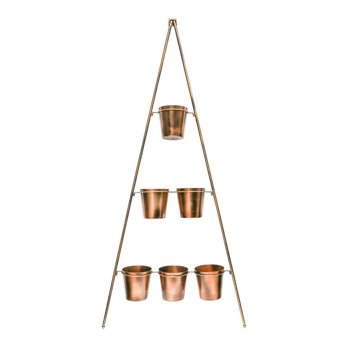 Buy Ivyline Outdoor Vertical Gold Metal Wall Plant Stand with Planters online UK