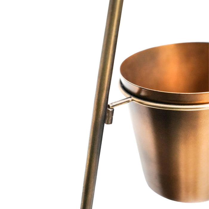 Buy Ivyline Outdoor Vertical Gold Metal Wall Plant Stand with Planters online UK