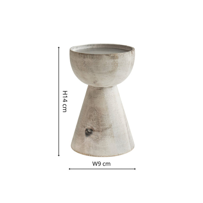 Buy Ivyline Padstow White Wash Wooden Candle Holders 2 Pack online UK