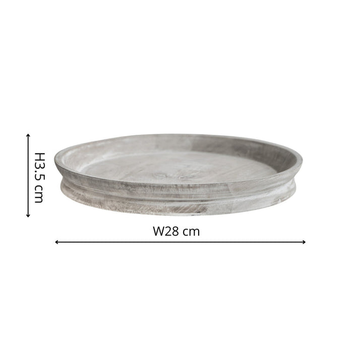 Buy Ivyline Padstow White Wash Wooden Candle Tray online UK