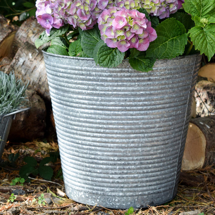 Buy Ivyline Ribbed Galvanised Planter online UK