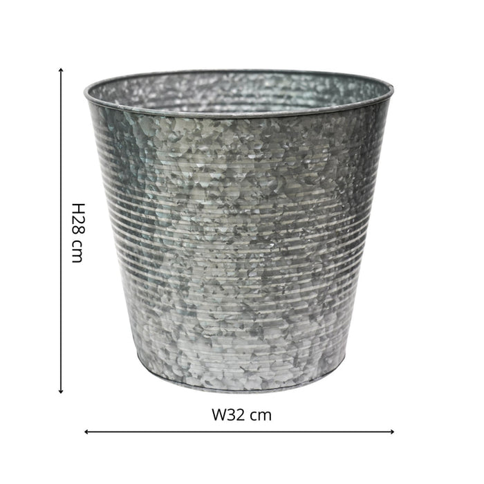 Buy Ivyline Ribbed Galvanised Planter online UK