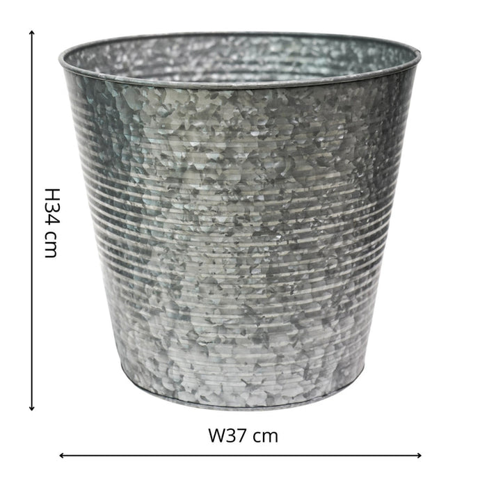 Buy Ivyline Ribbed Galvanised Planter online UK