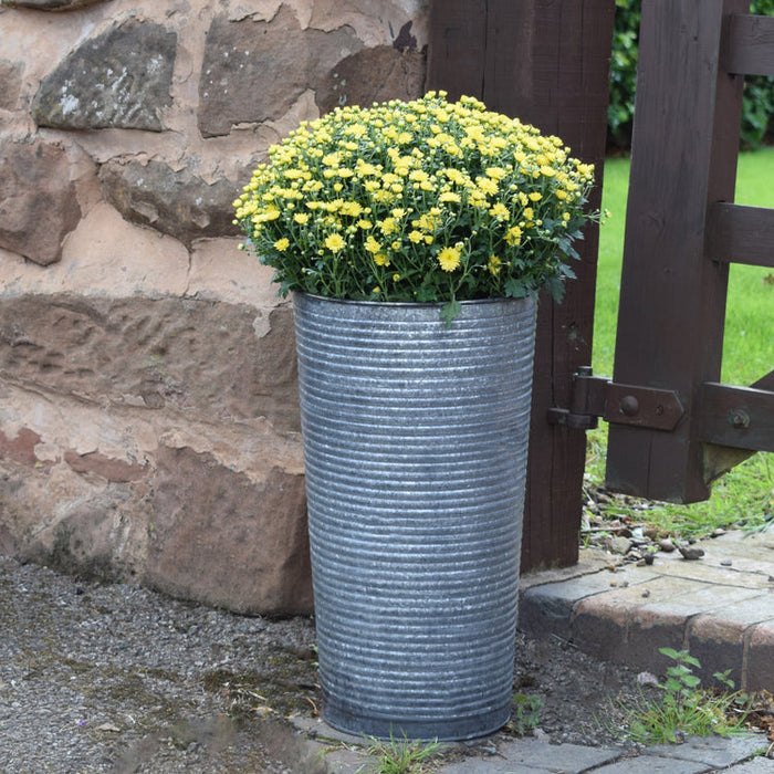 Buy Ivyline Ribbed Galvanised Vase online UK