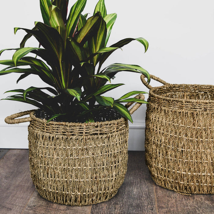 Buy Ivyline Seagrass Lines Basket Natural - 2 Set online UK