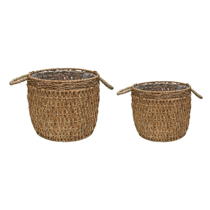 Buy Ivyline Seagrass Lines Basket Natural - 2 Set online UK
