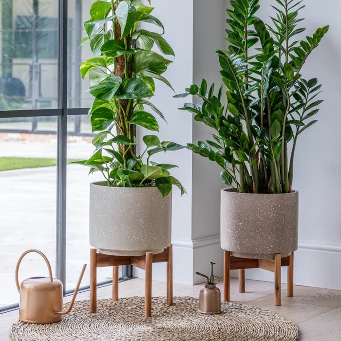 Ivyline Valetta Speckled Planter With Stand