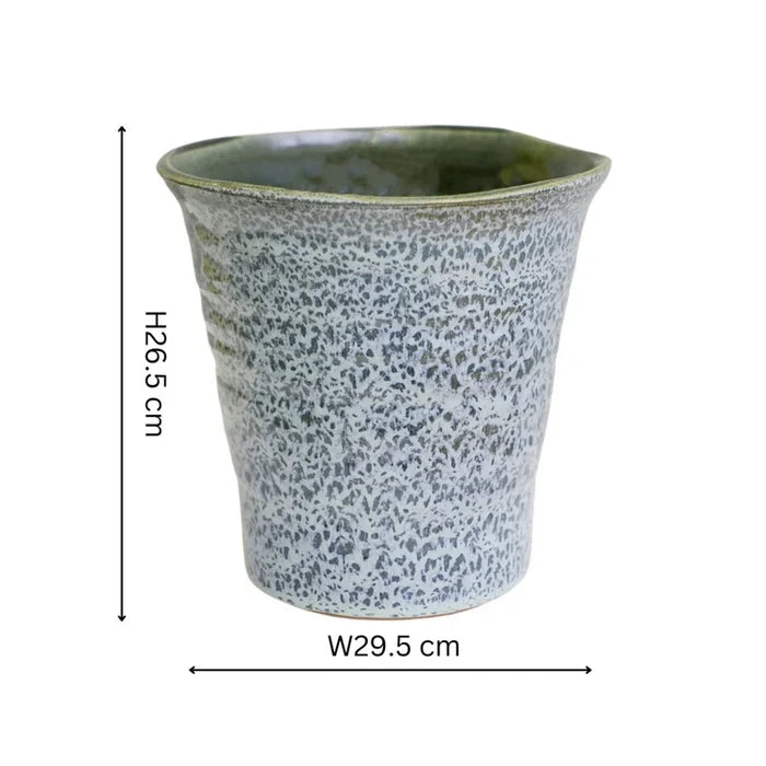 Vallo Reactive Glaze Tapered Planter size