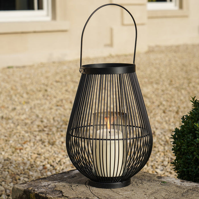 Buy Ivyline Venere Lantern Black with Glass Insert online UK