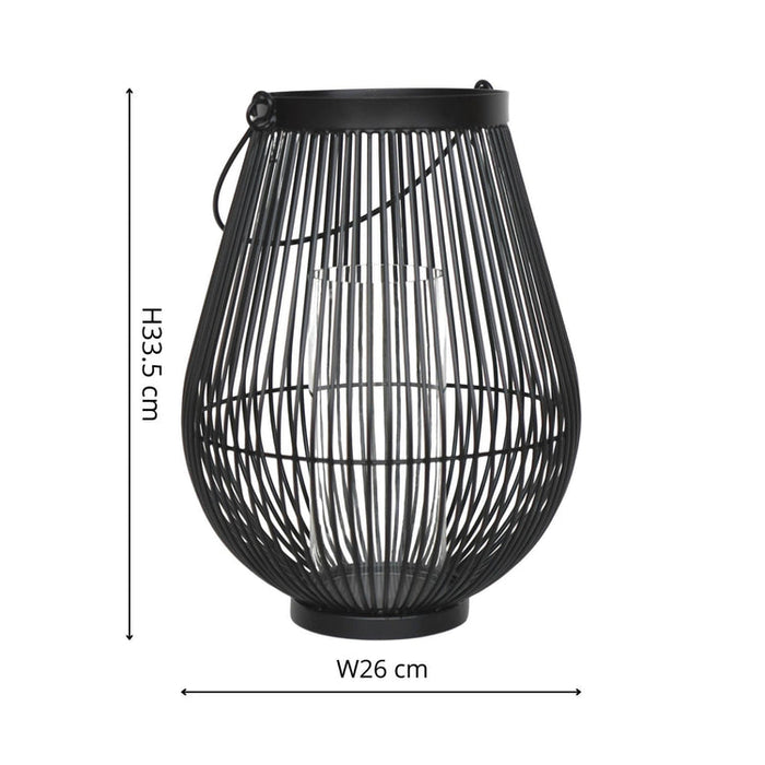 Buy Ivyline Venere Lantern Black with Glass Insert online UK