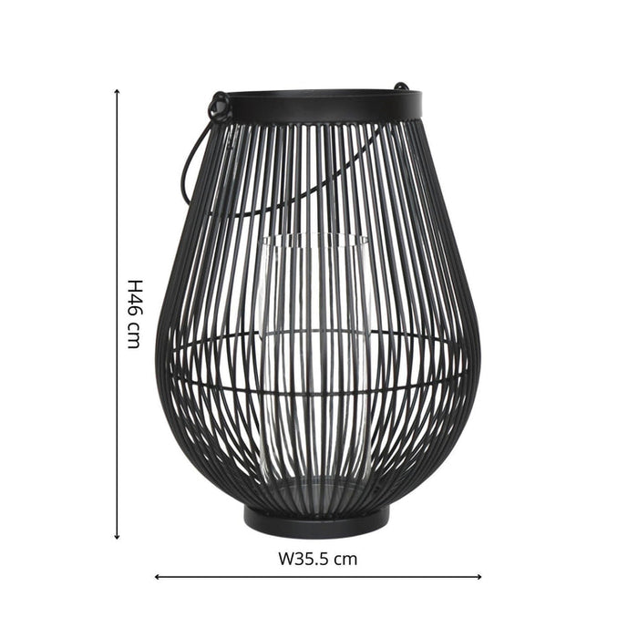 Buy Ivyline Venere Lantern Black with Glass Insert online UK