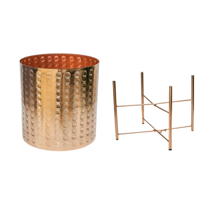 Buy Ivyline Zendaya Embossed Metal Planter with Stand online UK