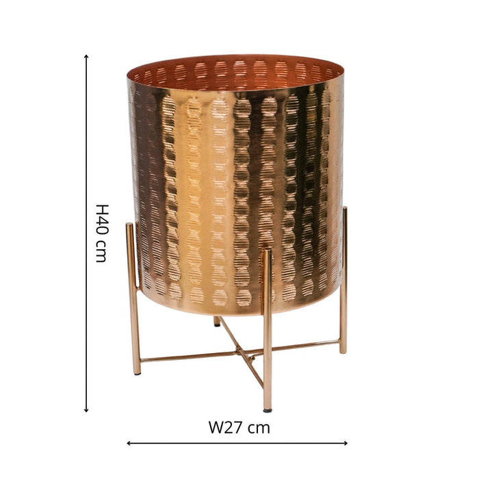 Buy Ivyline Zendaya Embossed Metal Planter with Stand online UK