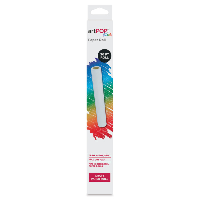 artPOP! Kids Craft Paper Roll - White, 12" x 30 ft, front of packaging