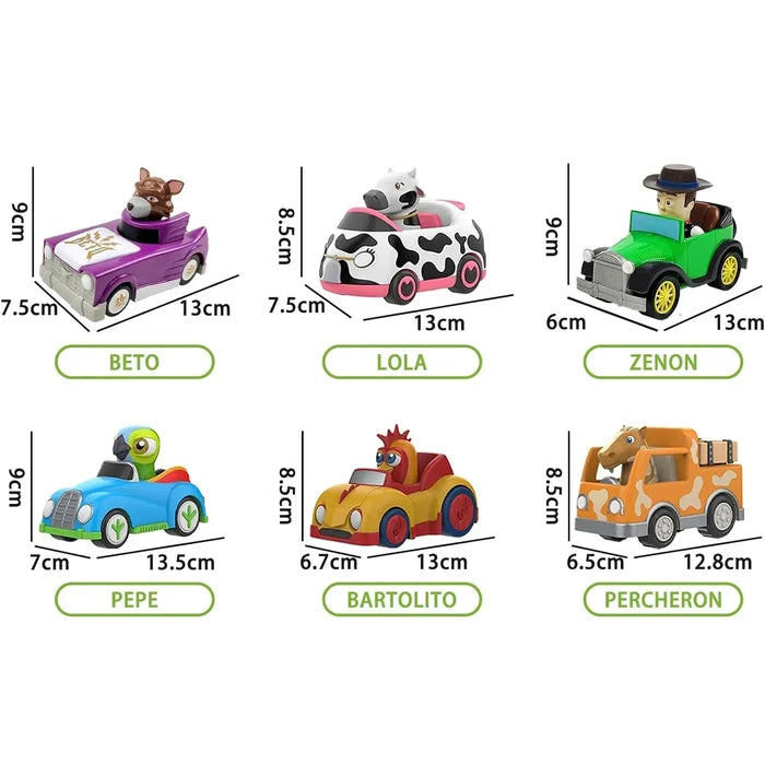 La Granja de Zenón Pull-Back Car Toy Set – Bartolito, Farm Animals & Play Mat | Official Licensed | Ages 1–3 | Kids Birthday Gift