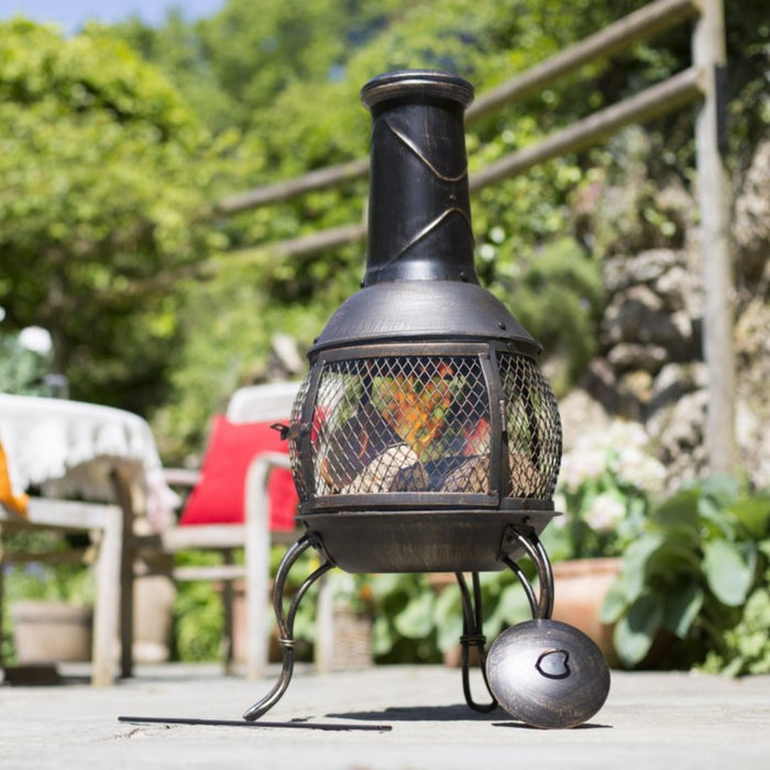 Buy La Hacienda Leon Mesh Steel Chimenea online UK
