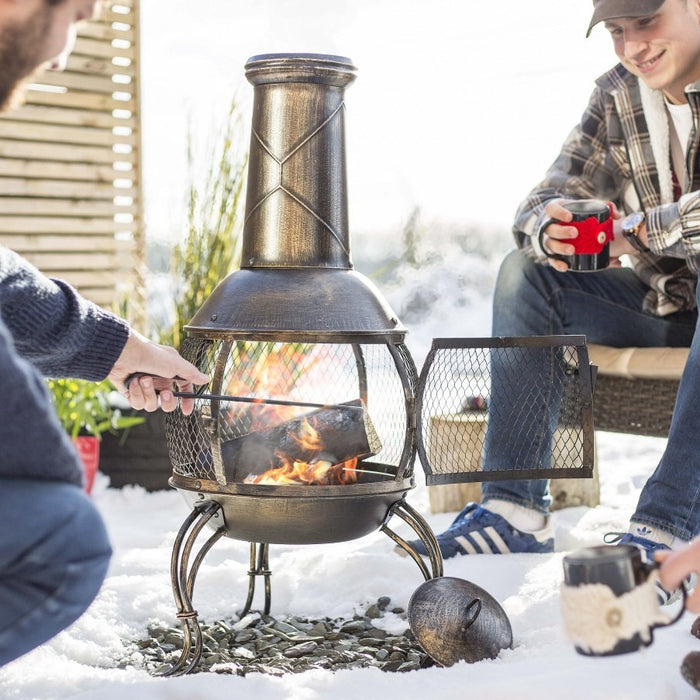 Buy La Hacienda Leon Mesh Steel Chimenea online UK