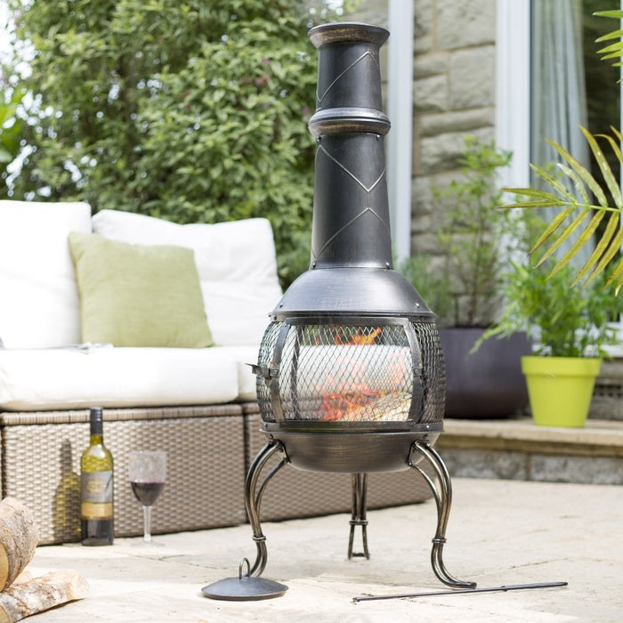 Buy La Hacienda Leon Mesh Steel Chimenea online UK