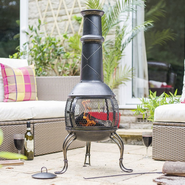 Buy La Hacienda Leon Mesh Steel Chimenea online UK