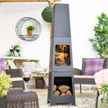 Buy La Hacienda Malmo Steel Chimenea & Log Store online UK