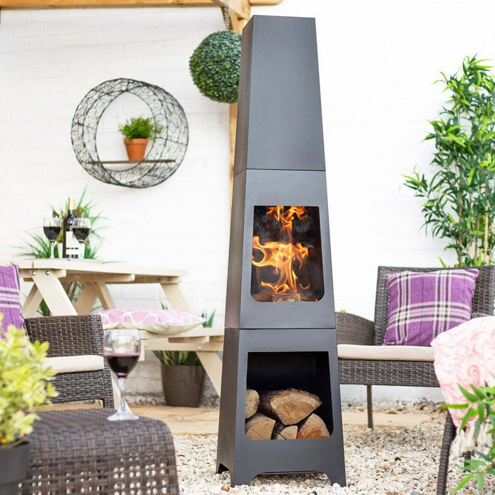 Buy La Hacienda Malmo Steel Chimenea & Log Store online UK