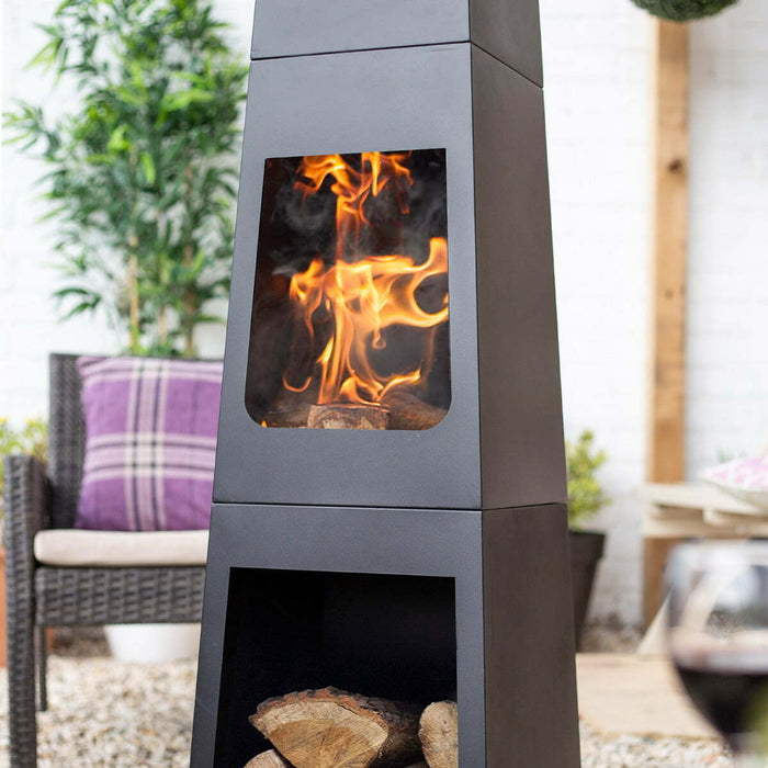 Buy La Hacienda Malmo Steel Chimenea & Log Store online UK