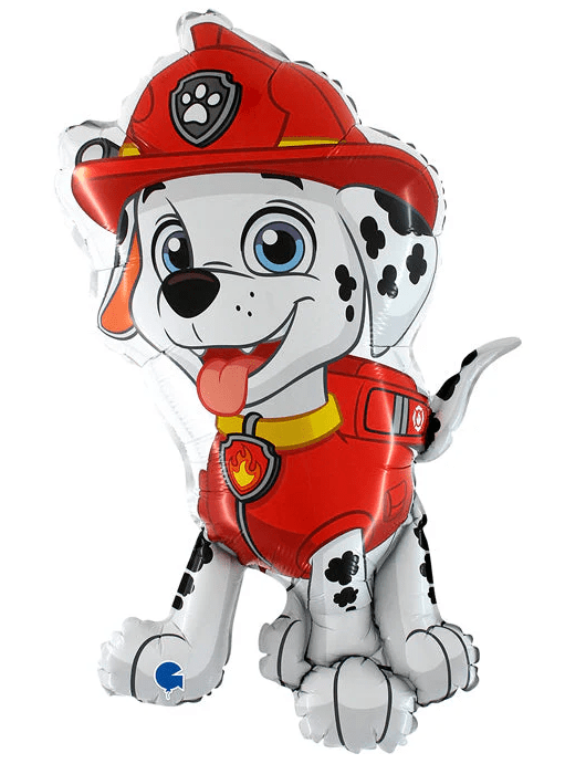 Marshall Paw Patrol red-and-white foil dog balloon with character face