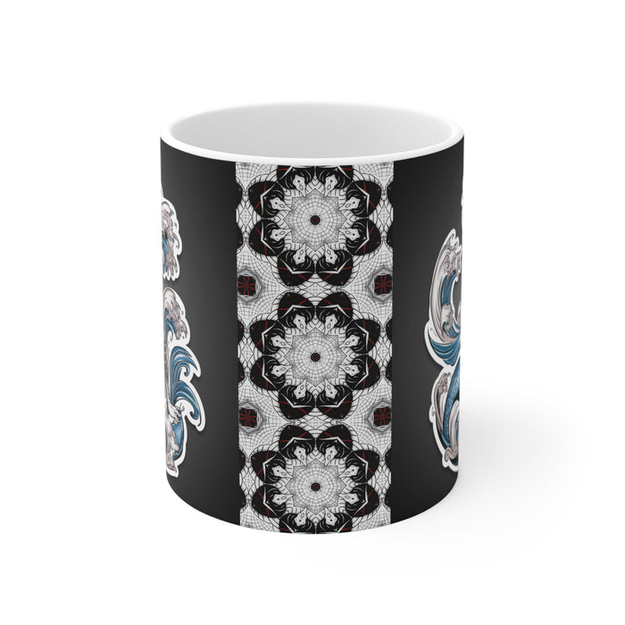 Messy Hair Mermaid Coffee Mug – Gothic Tattoo Art Dark Fantasy Mermaid | 11oz Ceramic | Dishwasher Safe | Mermaid Gift for Her