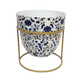 Buy Minster Blue and White Planter with Stand online UK