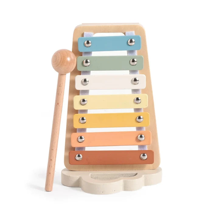 Montessori Baby Musical Instruments – Wooden Drum, Xylophone, Maracas, Trumpet & More | 0–12 Months | Early Education | Baby Shower Gift