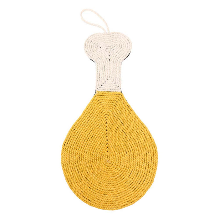 Natural Sisal Chicken Leg Shape Cat Scratch Mats, Anti-Slip Cat Scratching Pads Toy for Indoor Cats