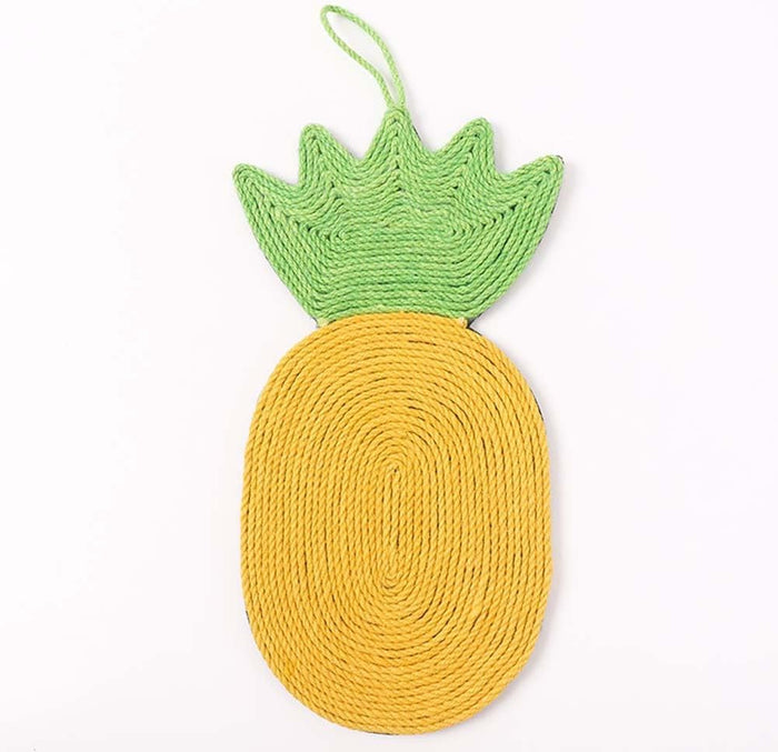 Natural Sisal Pineapple Shape Cat Scratch Mats, Anti-Slip Cat Scratching Pads Toy for Indoor Cats