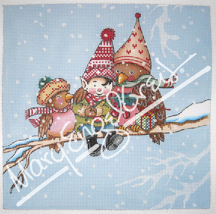 Needlepoint Canvas: Christmas Branches
