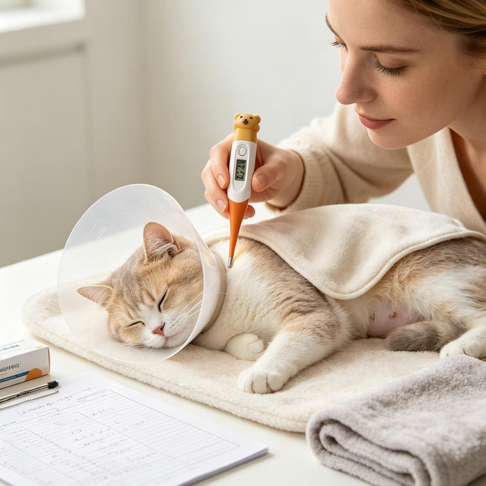 Pet Digital Thermometer for Dogs & Cats – Fast 60-Second Reading, Flexible Soft Tip, Large LCD Display, Waterproof Design
