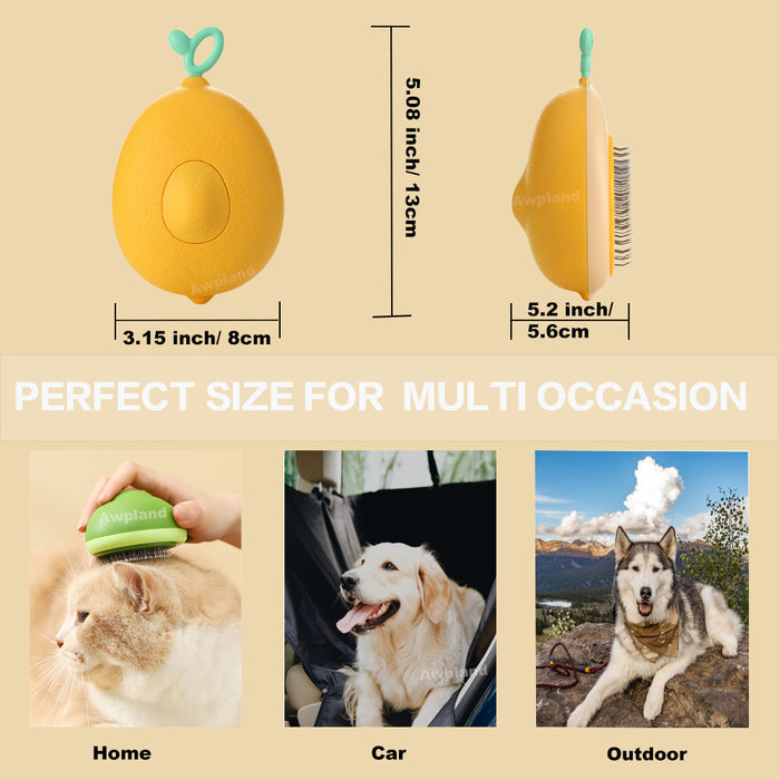 Pet Lemon Slicker Brush with Hair Release for Shedding and Grooming