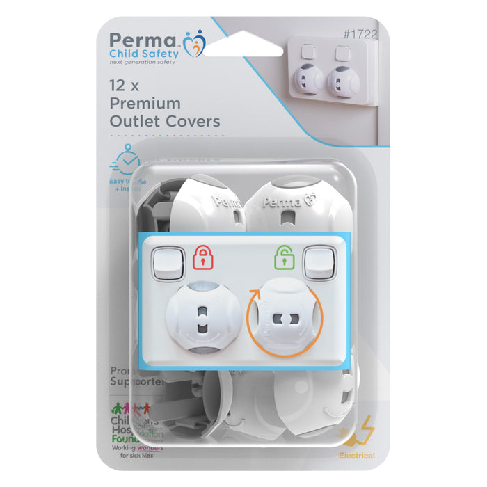Premium Power Point | Outlet Covers - 12 Pack - Perma Child Safety