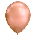 Rose gold metallic latex balloon, single balloon with tied stem