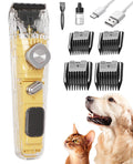 Pro Dog Clippers for Thick & Matted Coats – 3-Speed Pet Grooming Clippers with LCD Display, 4 Shaver Sizes, Quiet Cordless Trimmer for Dogs & Cats