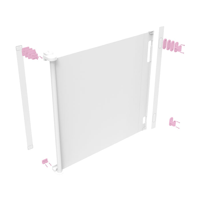 Retractable Baby Gate (New) - Wall Mounting Set - White - Perma Child Safety