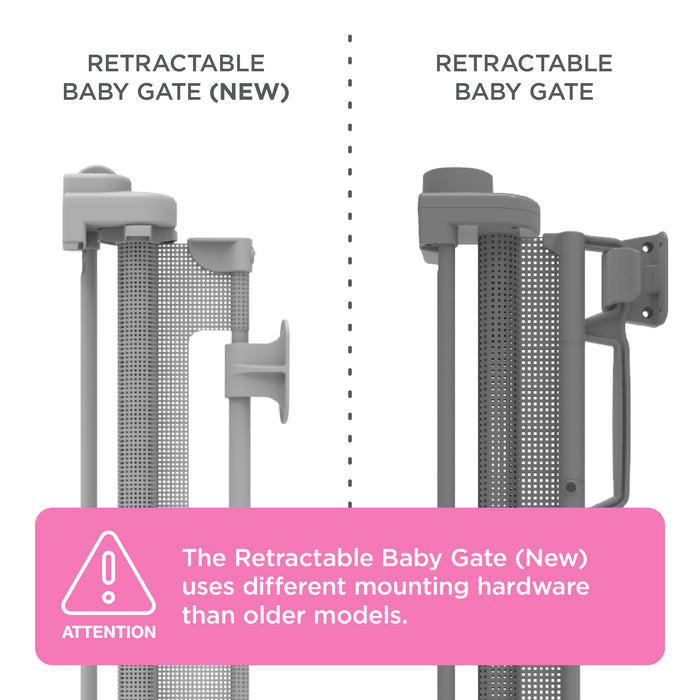 Retractable Baby Gate (New) - Wall Mounting Set - White - Perma Child Safety