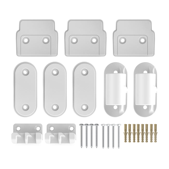 Retractable Baby Gate (New) - Wall Mounting Set - White - Perma Child Safety