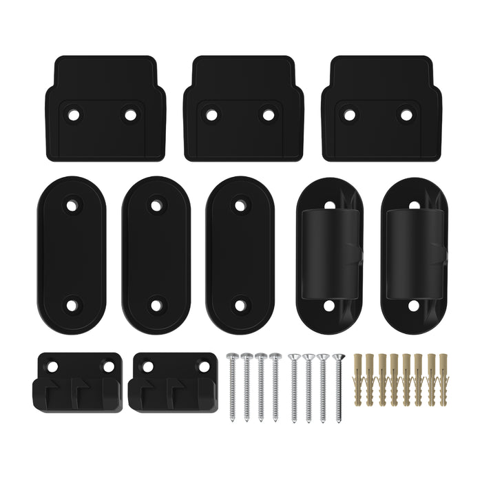 Retractable Baby Gate (New) - Wall Mounting Set - Black - Perma Child Safety