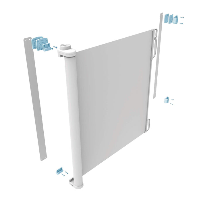 Retractable Baby Gate Wall Mounting Set - White / B - Perma Child Safety