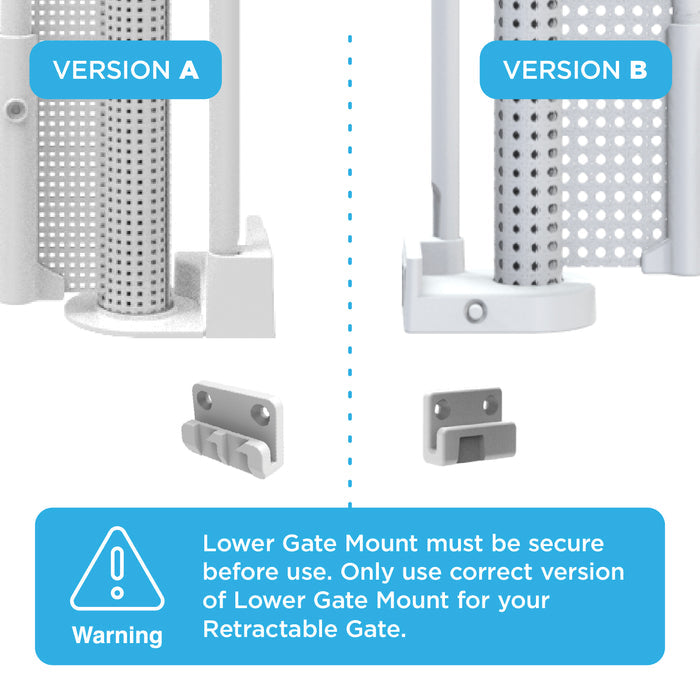 Retractable Baby Gate Wall Mounting Set - White / B - Perma Child Safety